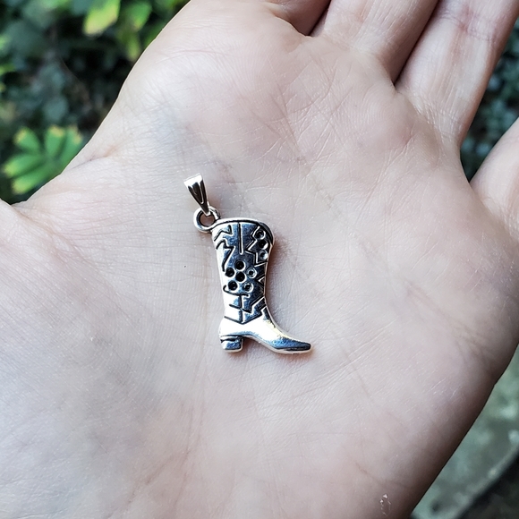 New Silver Cowboy Boot Charm - Picture 8 of 8